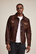 Men's Dylan Pony Jean Jacket [Brown]