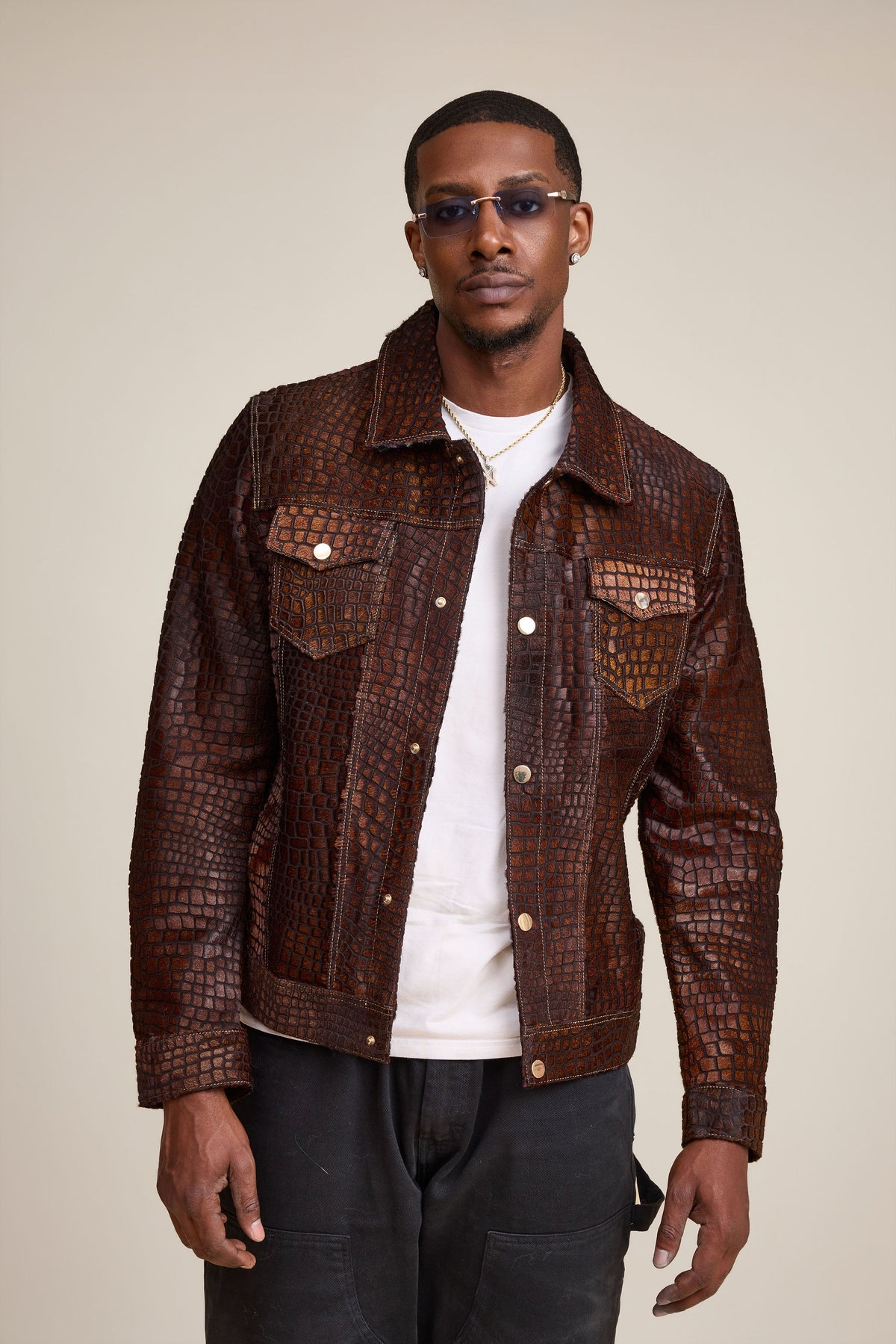 Men's Dylan Pony Jean Jacket [Brown]