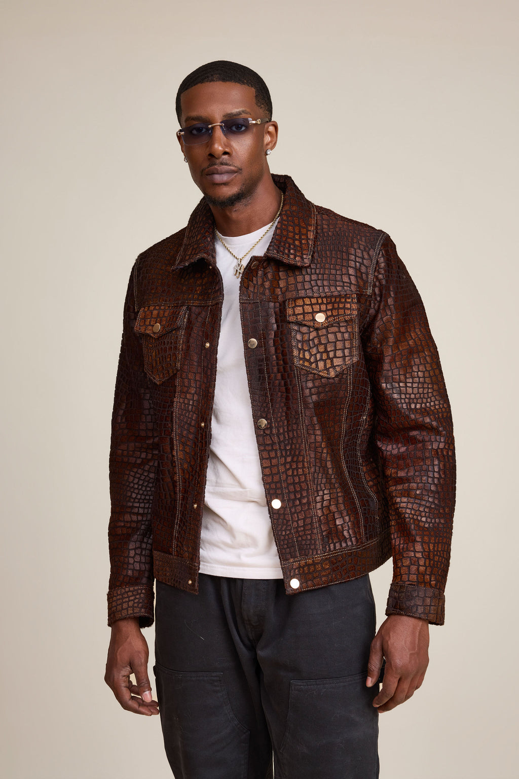 Men's Dylan Pony Jean Jacket [Brown]
