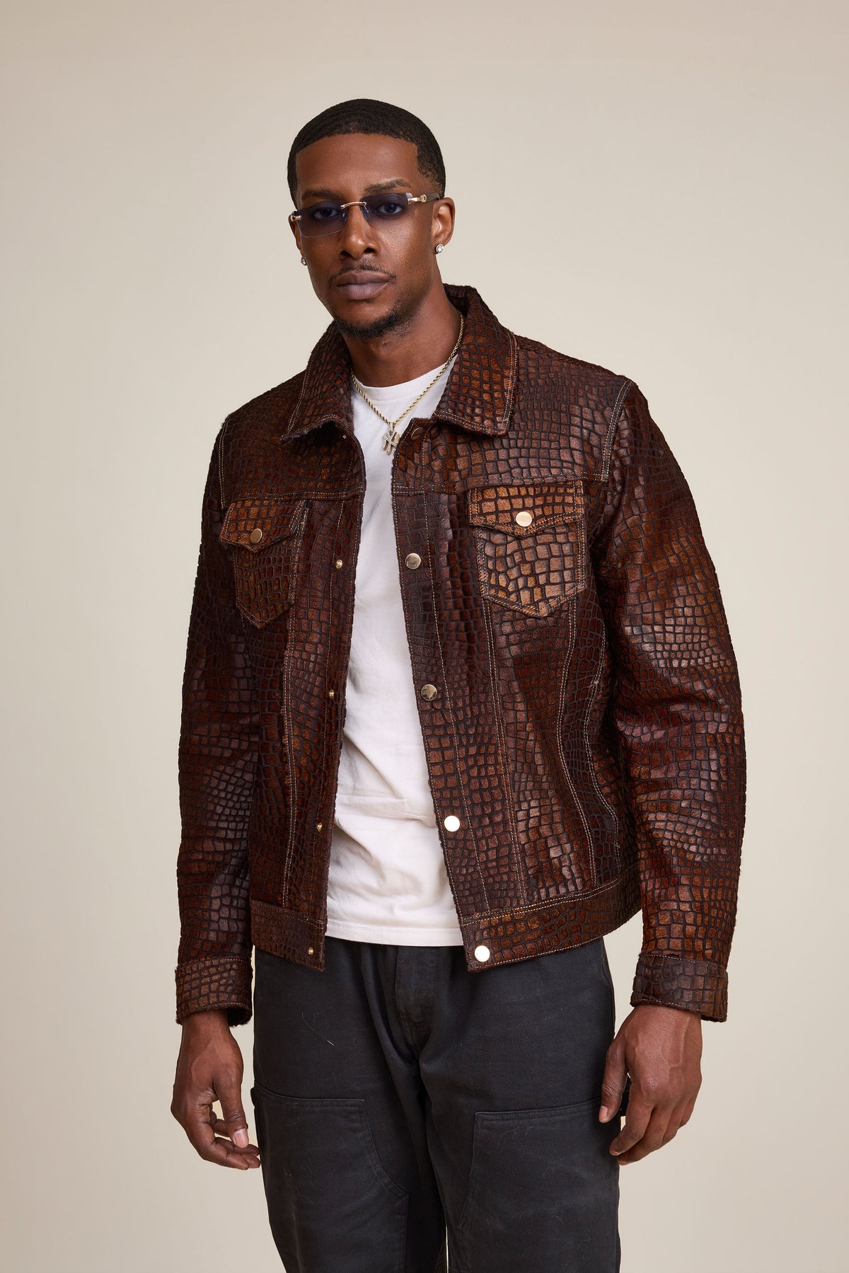 Men's Dylan Pony Jean Jacket [Brown]
