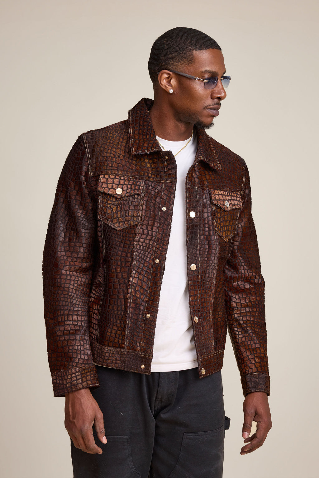Men's Dylan Pony Jean Jacket [Brown]