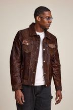 Men's Dylan Pony Jean Jacket [Brown]