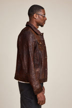 Men's Dylan Pony Jean Jacket [Brown]