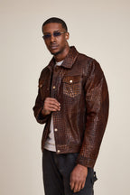 Men's Dylan Pony Jean Jacket [Brown]