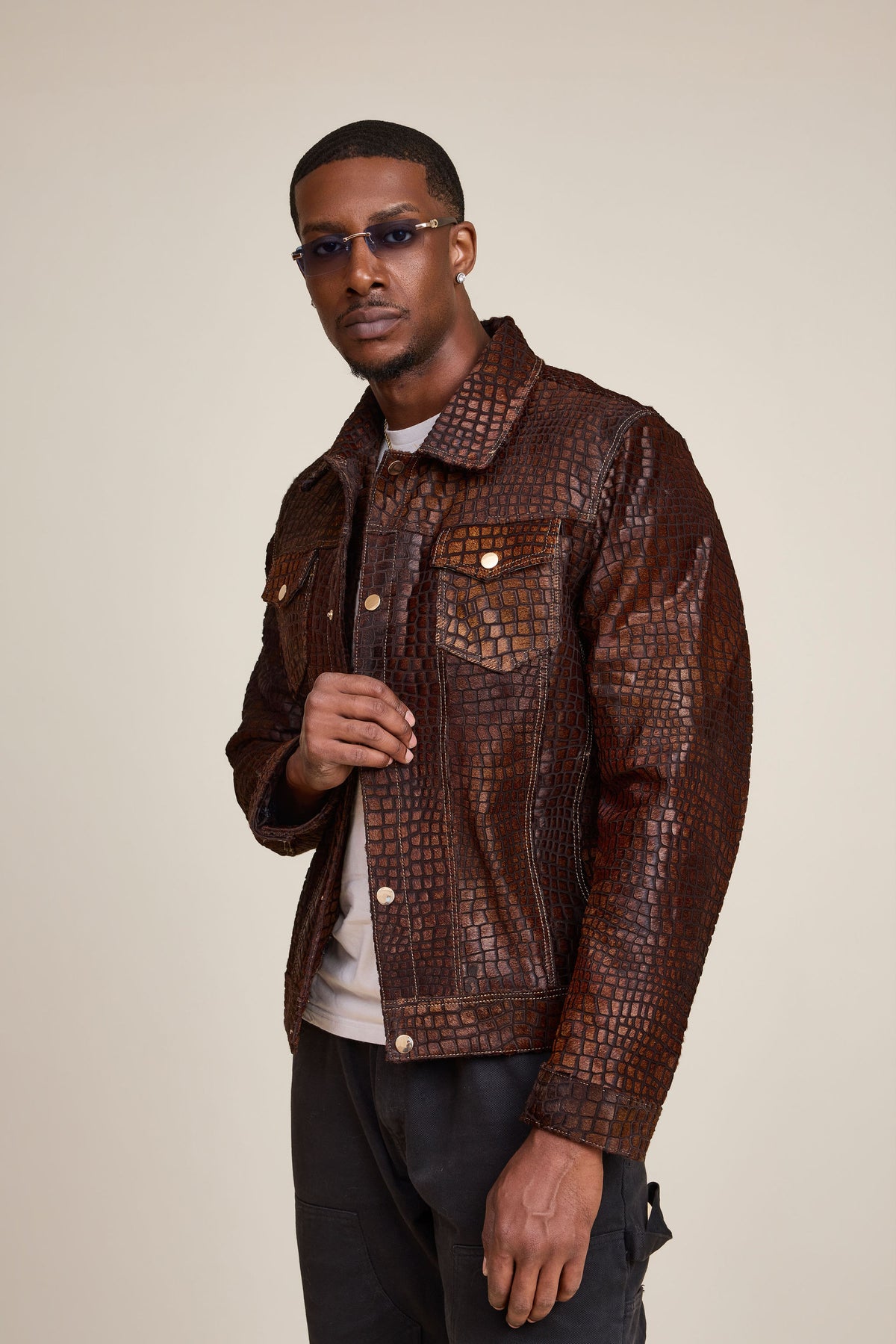 Men's Dylan Pony Jean Jacket [Brown]