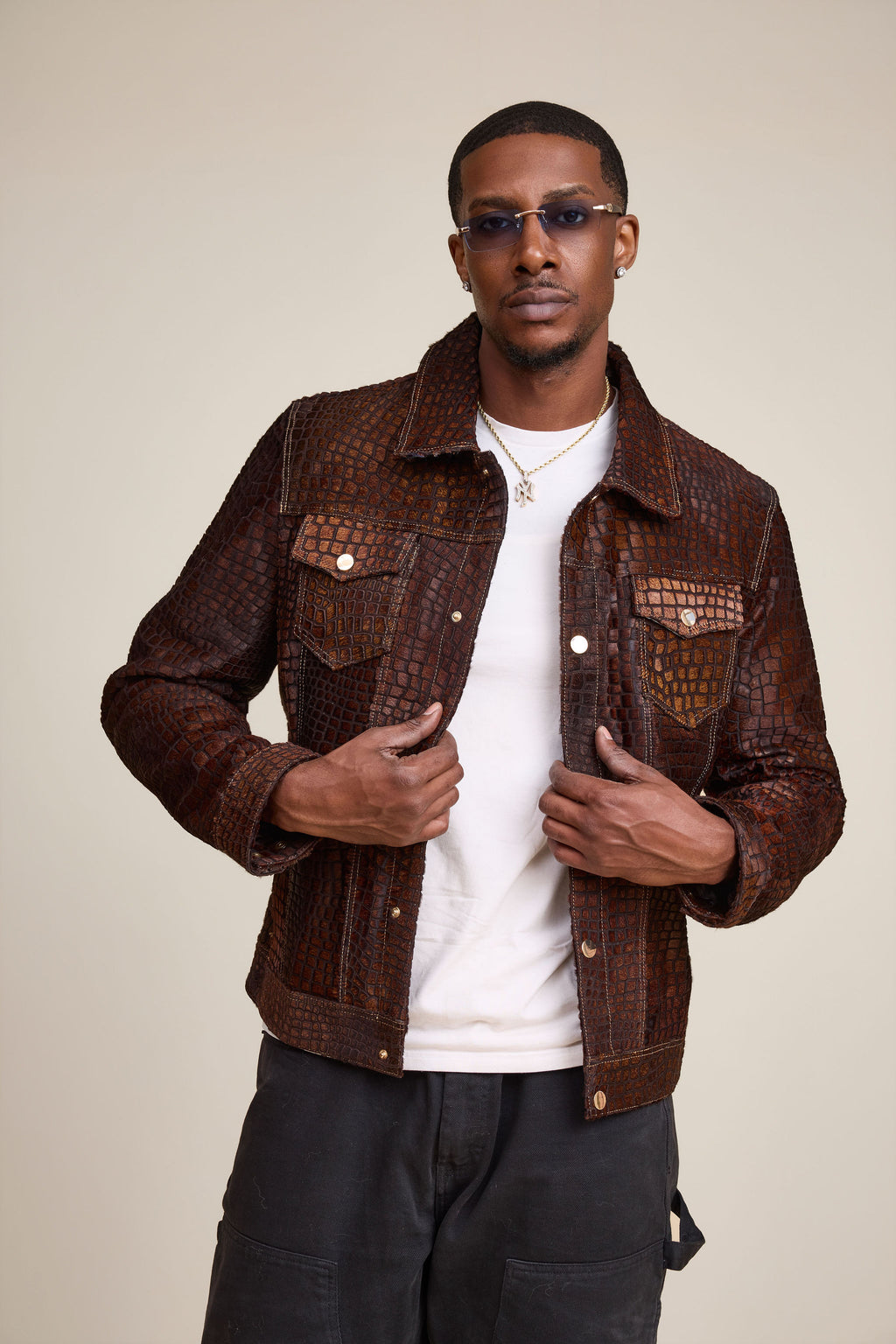 Men's Dylan Pony Jean Jacket [Brown]