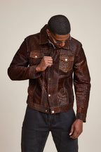 Men's Dylan Pony Jean Jacket [Brown]