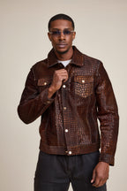 Men's Dylan Pony Jean Jacket [Brown]