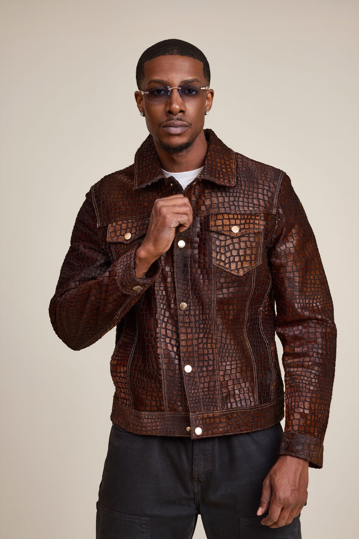 Men's Dylan Pony Jean Jacket [Brown]