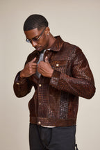 Men's Dylan Pony Jean Jacket [Brown]