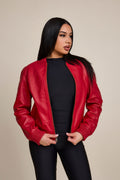Women's BB Leather Jacket [Red]