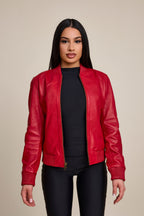 Women's BB Leather Jacket [Red]