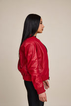 Women's BB Leather Jacket [Red]