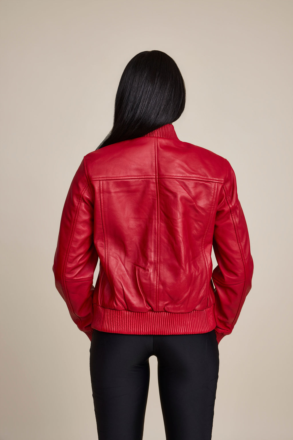 Women's BB Leather Jacket [Red]