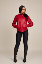 Women's BB Leather Jacket [Red]