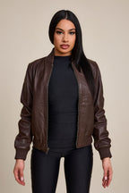 Women's BB Leather Jacket [Chocolate]