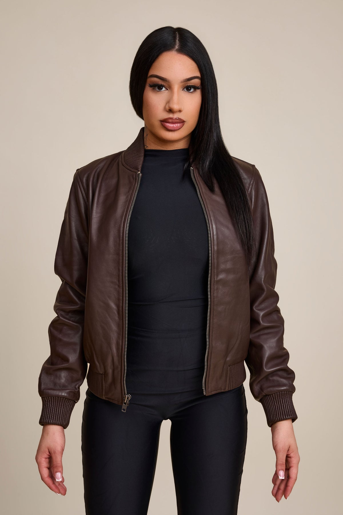 Women's BB Leather Jacket [Chocolate]
