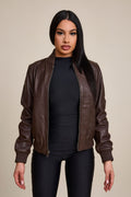 Women's BB Leather Jacket [Chocolate]