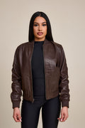 Women's BB Leather Jacket [Chocolate]