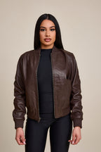 Women's BB Leather Jacket [Chocolate]
