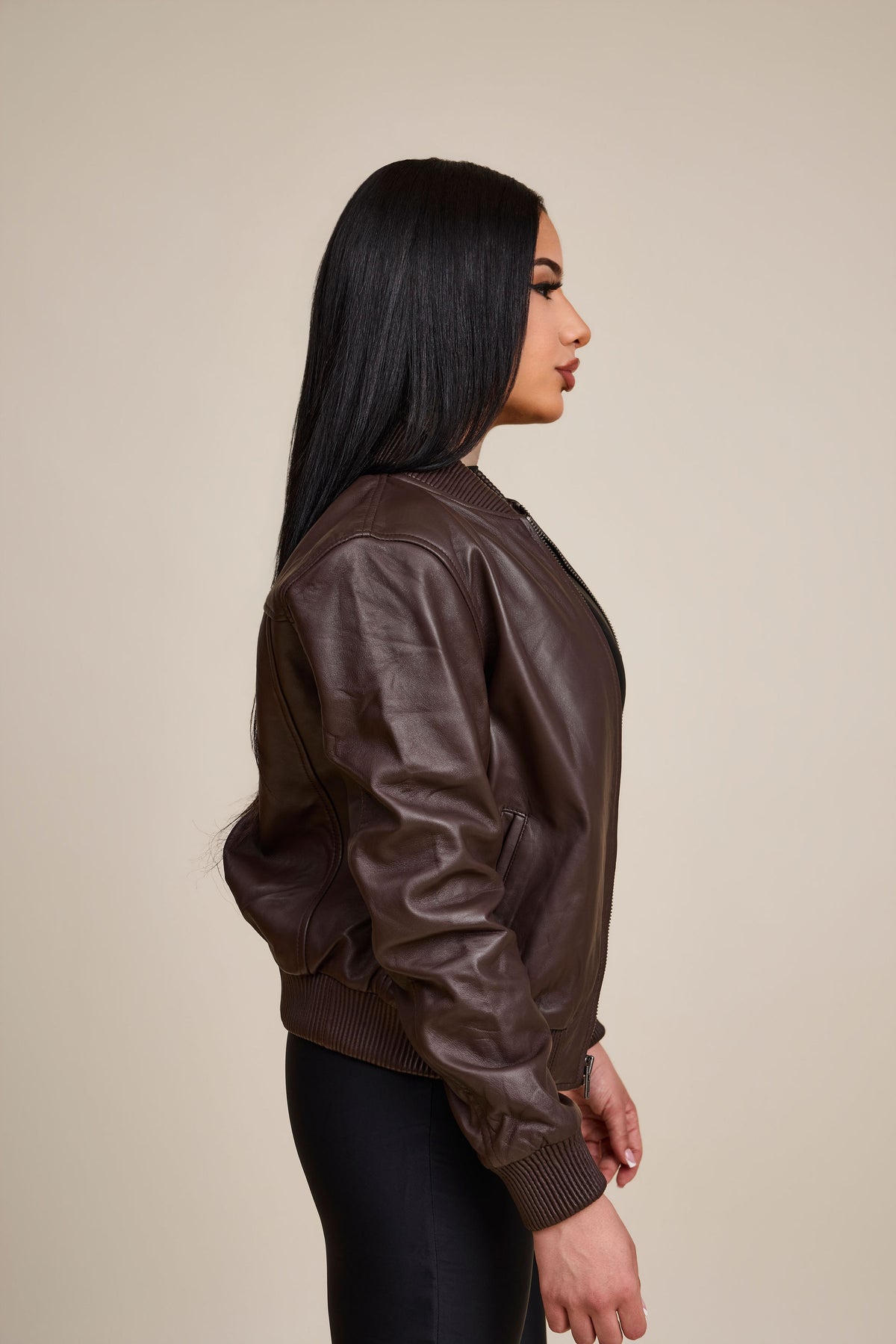 Women's BB Leather Jacket [Chocolate]
