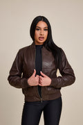 Women's BB Leather Jacket [Chocolate]