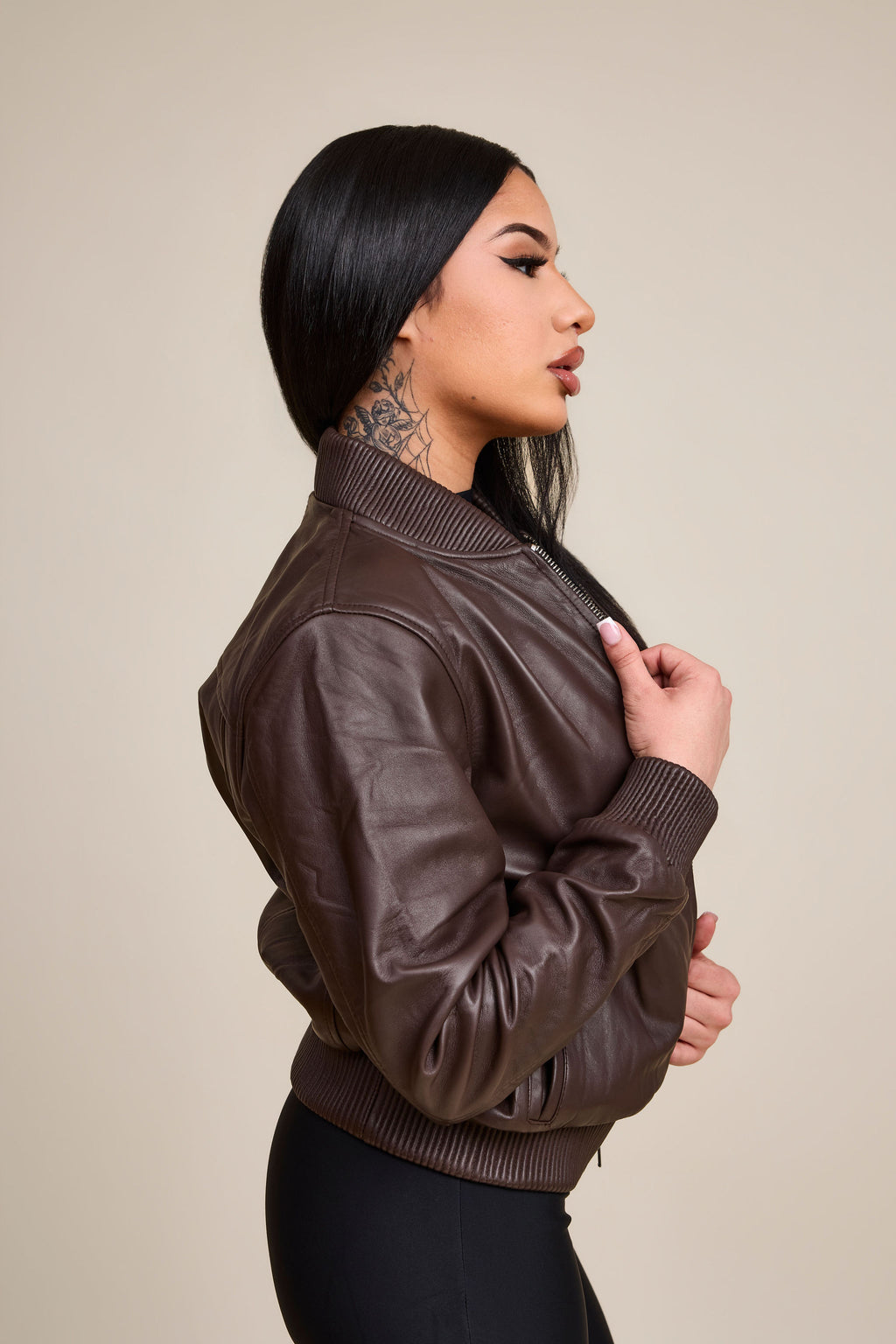 Women's BB Leather Jacket [Chocolate]