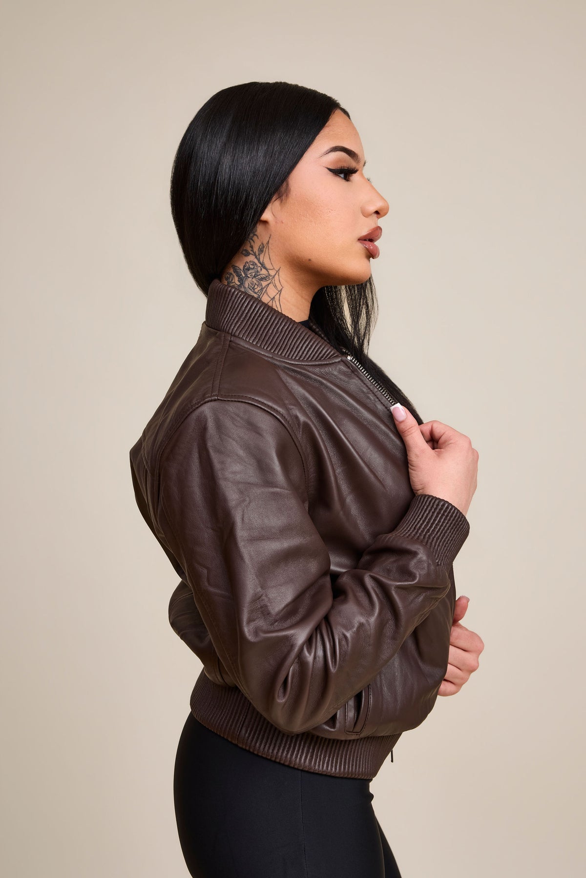Women's BB Leather Jacket [Chocolate]