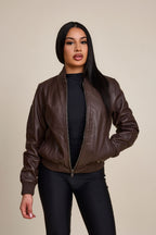 Women's BB Leather Jacket [Chocolate]
