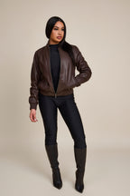 Women's BB Leather Jacket [Chocolate]
