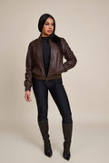 Women's BB Leather Jacket [Chocolate]