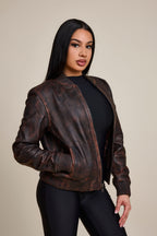 Women's BB Leather Jacket [Copper]