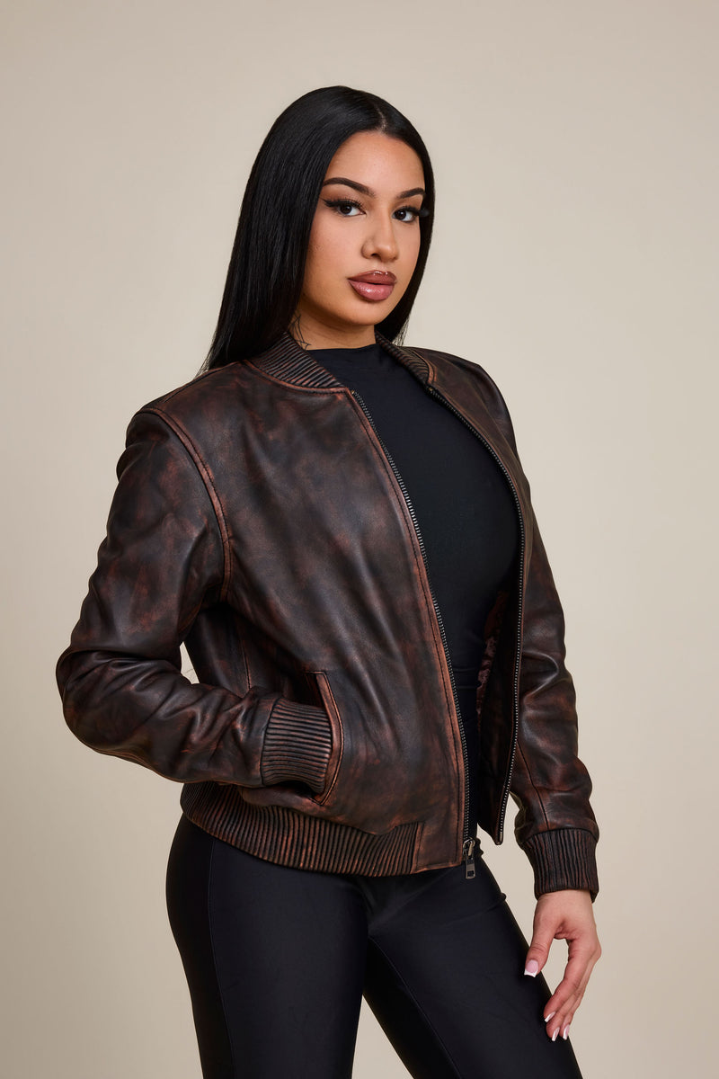 Women's BB Leather Jacket [Copper]
