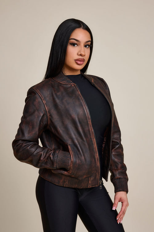 Women's BB Leather Jacket [Copper]