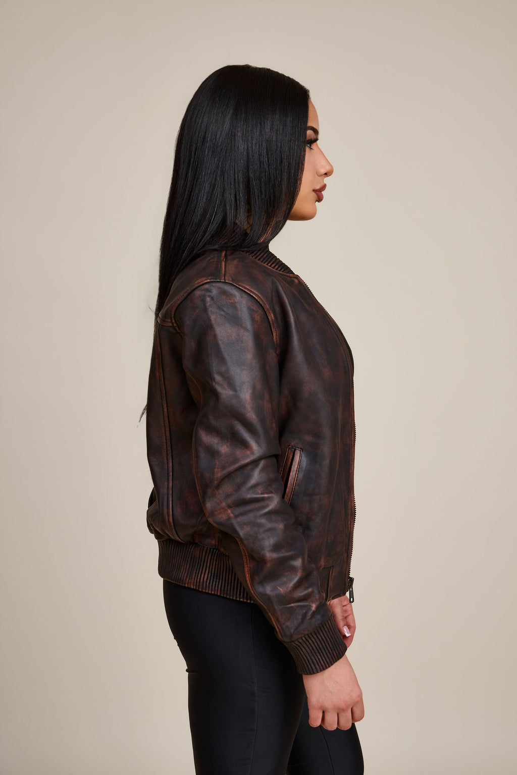 Women's BB Leather Jacket [Copper]