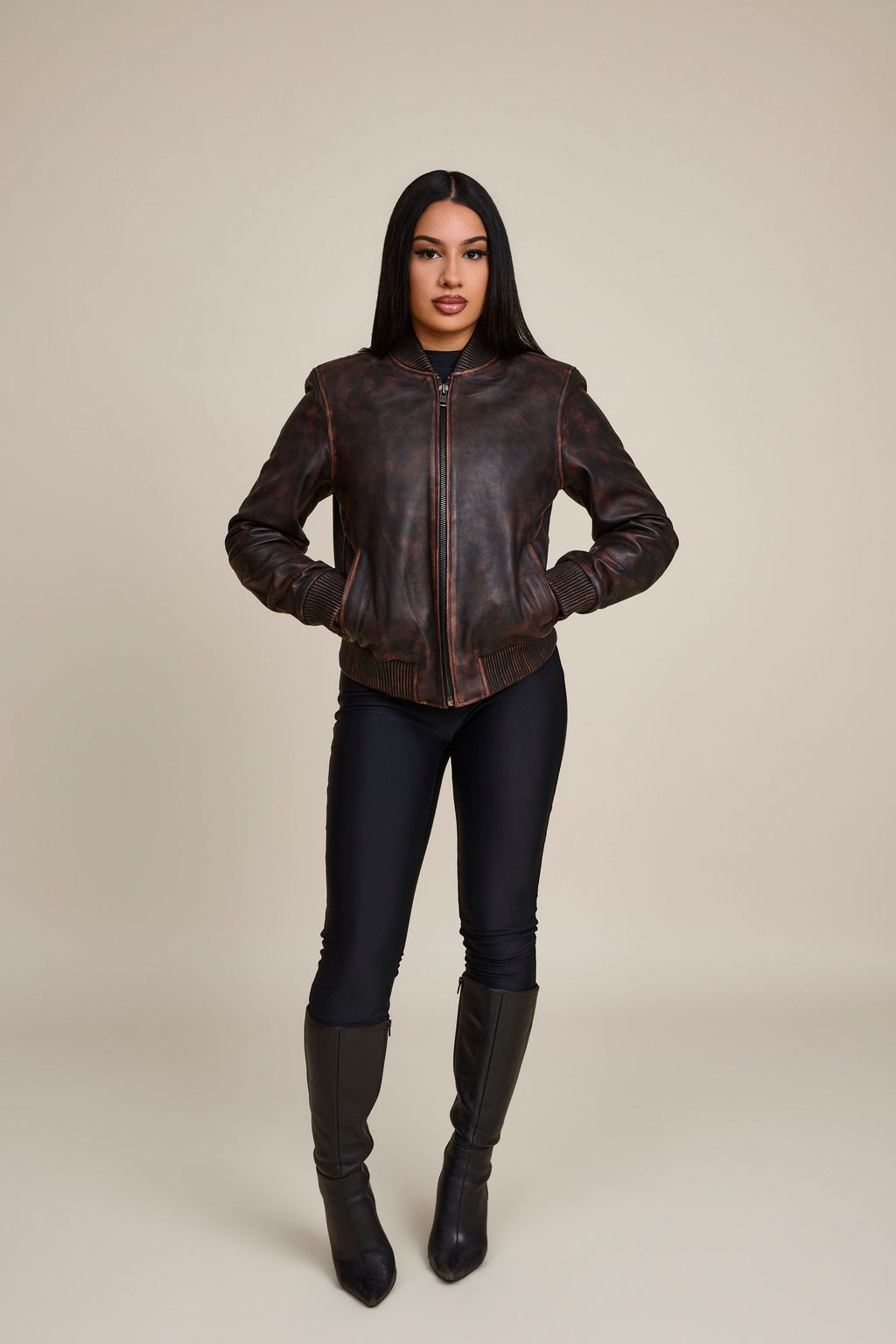 Women's BB Leather Jacket [Copper]