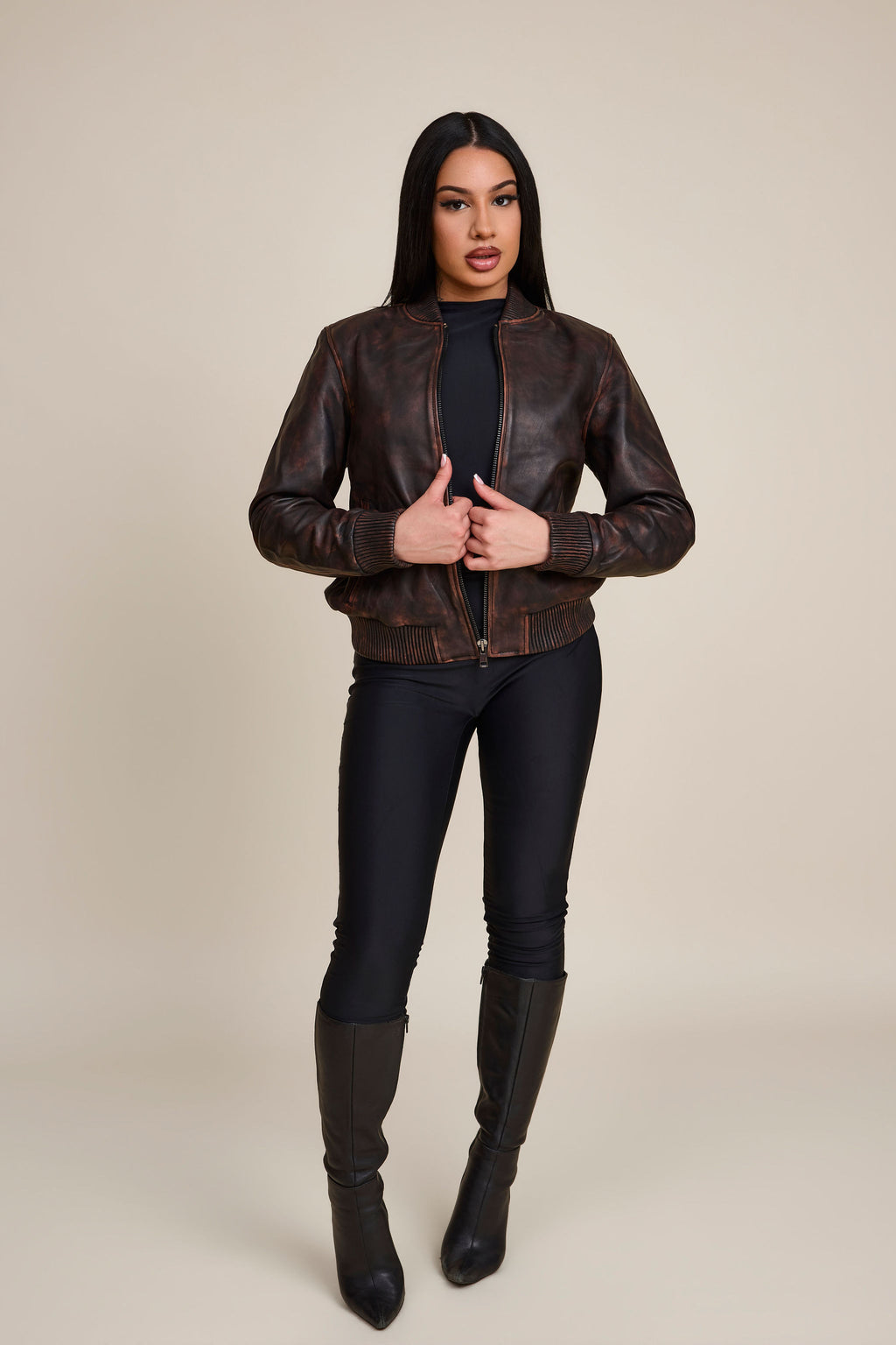 Women's BB Leather Jacket [Copper]