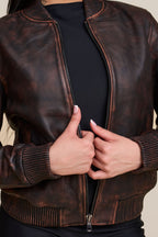 Women's BB Leather Jacket [Copper]