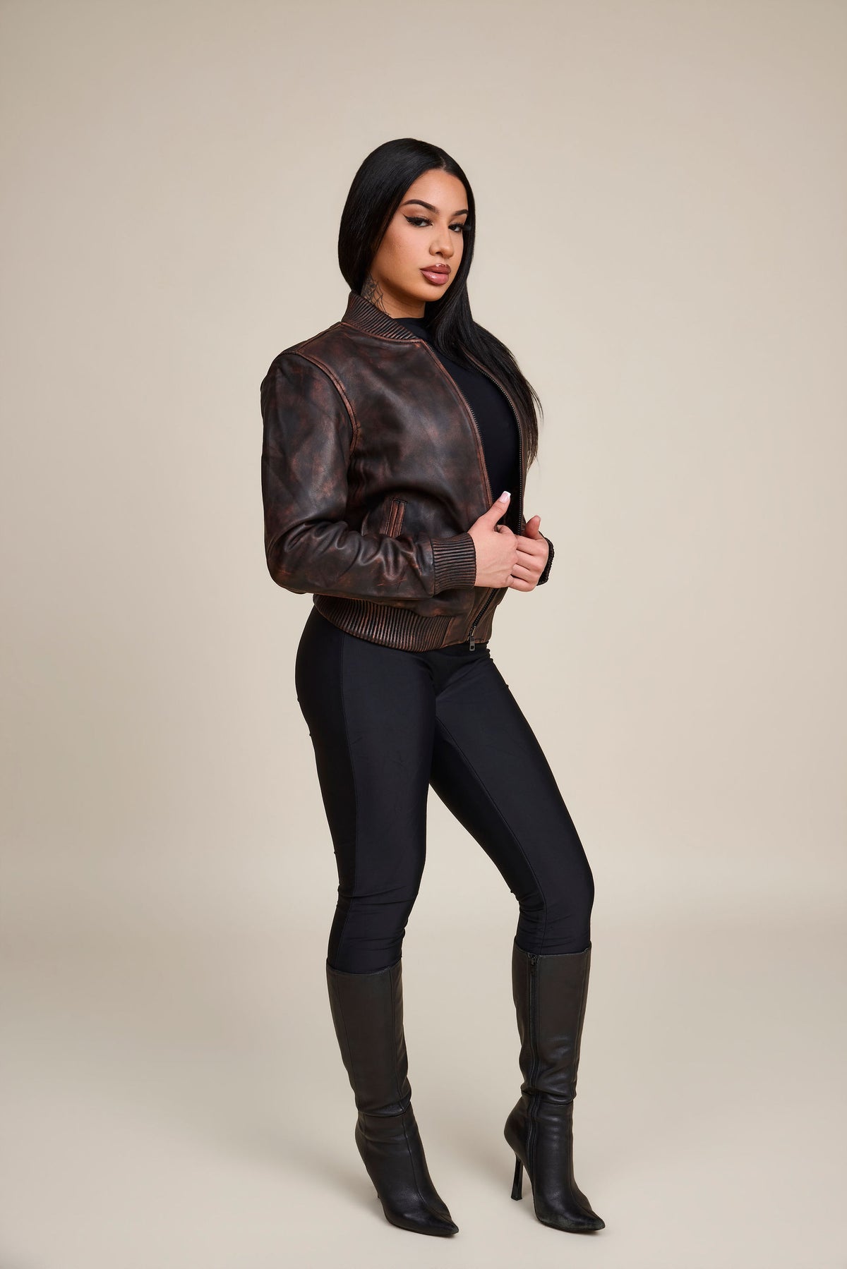 Women's BB Leather Jacket [Copper]