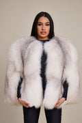 Women's Krissy Fox Fur Poncho [Arctic]