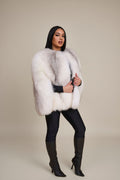 Women's Krissy Fox Fur Poncho [Arctic]