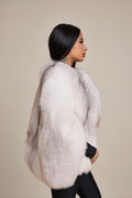 Women's Krissy Fox Fur Poncho [Arctic]