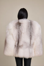 Women's Krissy Fox Fur Poncho [Arctic]