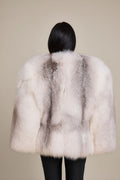 Women's Krissy Fox Fur Poncho [Arctic]