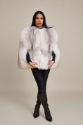 Women's Krissy Fox Fur Poncho [Arctic]