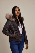 Women's BB Jacket With Premium Fox Fur Hood [Copper]