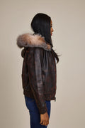 Women's BB Jacket With Premium Fox Fur Hood [Copper]