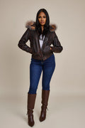 Women's BB Jacket With Premium Fox Fur Hood [Copper]