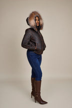 Women's BB Jacket With Premium Fox Fur Hood [Copper]