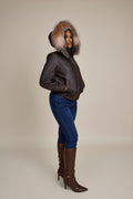 Women's BB Jacket With Premium Fox Fur Hood [Copper]